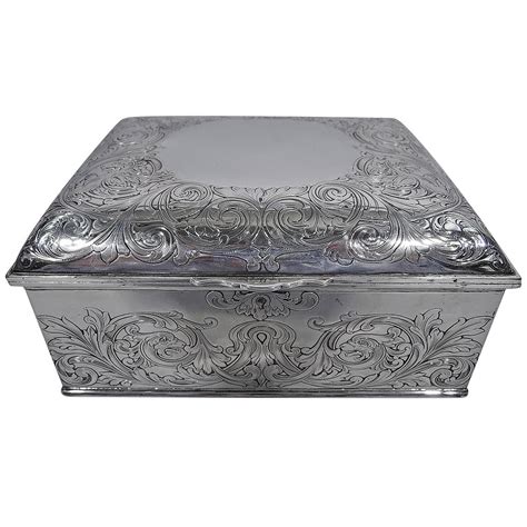 antique silver metal jewelry box|sterling silver jewelry box antique.